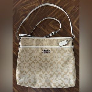 Coach Signature File Crossbody Bag - Light Khaki Canvas
